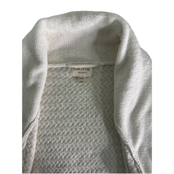 STATE OF DAY Chenille Waffle Knit Robe Sz XL/XXL Bright Sea Salt Retail $119.50 - Picture 6 of 8